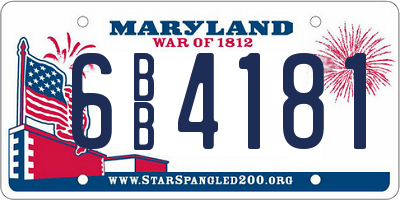 MD license plate 6BB4181