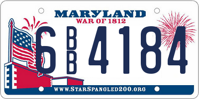 MD license plate 6BB4184