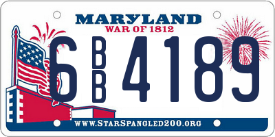 MD license plate 6BB4189