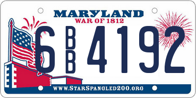 MD license plate 6BB4192