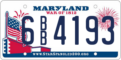 MD license plate 6BB4193