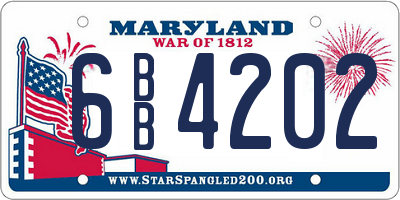 MD license plate 6BB4202