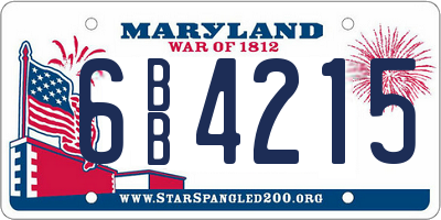 MD license plate 6BB4215