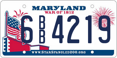 MD license plate 6BB4219