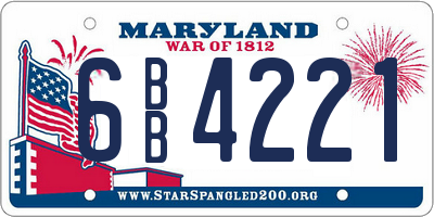MD license plate 6BB4221