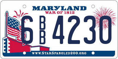 MD license plate 6BB4230