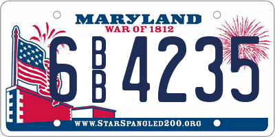 MD license plate 6BB4235