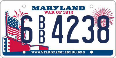 MD license plate 6BB4238