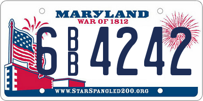 MD license plate 6BB4242