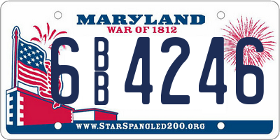 MD license plate 6BB4246