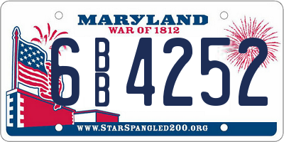 MD license plate 6BB4252
