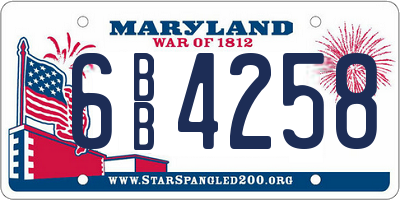 MD license plate 6BB4258