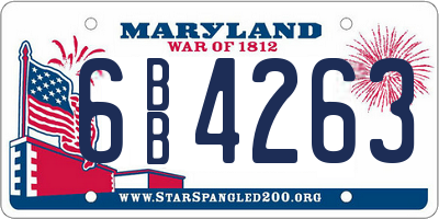 MD license plate 6BB4263