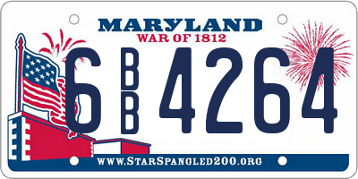 MD license plate 6BB4264
