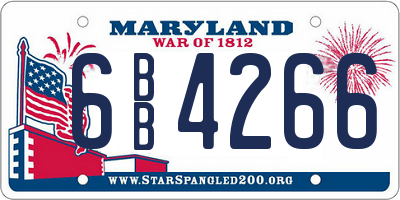 MD license plate 6BB4266