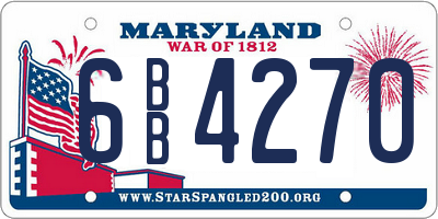 MD license plate 6BB4270