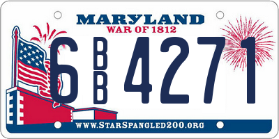 MD license plate 6BB4271