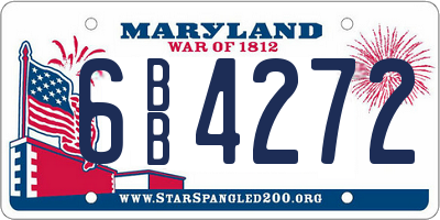 MD license plate 6BB4272