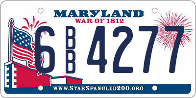 MD license plate 6BB4277