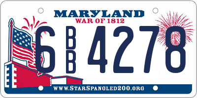 MD license plate 6BB4278