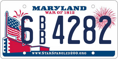 MD license plate 6BB4282