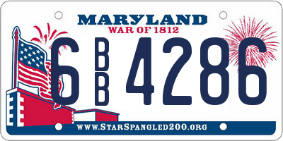 MD license plate 6BB4286