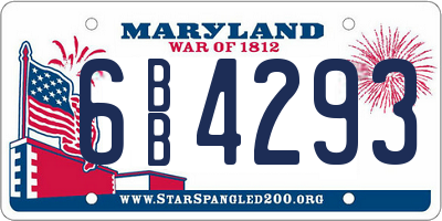MD license plate 6BB4293