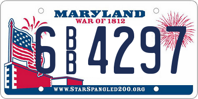 MD license plate 6BB4297