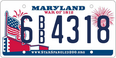 MD license plate 6BB4318