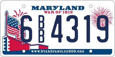 MD license plate 6BB4319