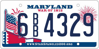 MD license plate 6BB4329