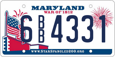 MD license plate 6BB4331