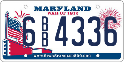 MD license plate 6BB4336
