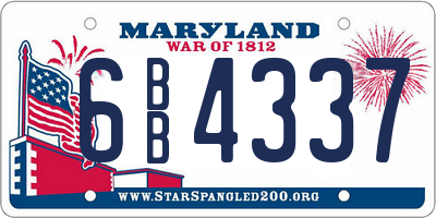 MD license plate 6BB4337