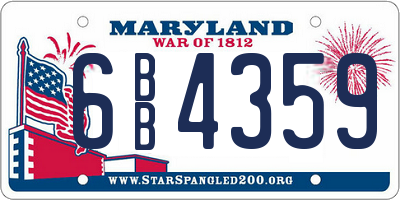 MD license plate 6BB4359