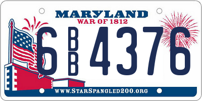 MD license plate 6BB4376