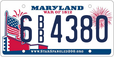 MD license plate 6BB4380