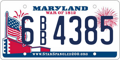 MD license plate 6BB4385