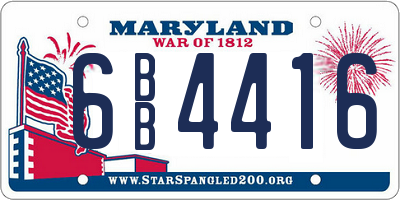 MD license plate 6BB4416