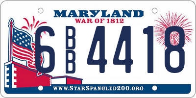 MD license plate 6BB4418