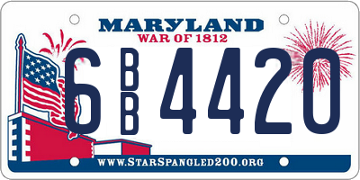 MD license plate 6BB4420