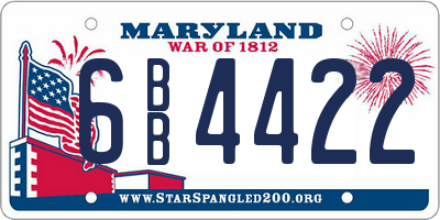MD license plate 6BB4422