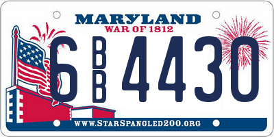 MD license plate 6BB4430