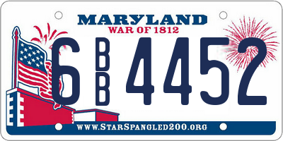 MD license plate 6BB4452