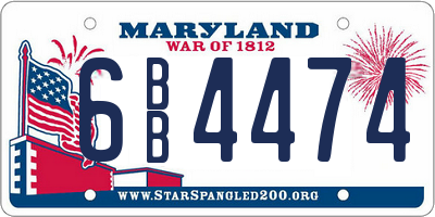 MD license plate 6BB4474