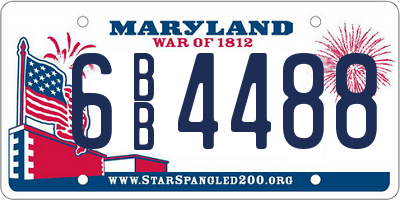 MD license plate 6BB4488