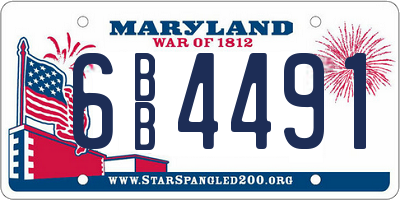 MD license plate 6BB4491