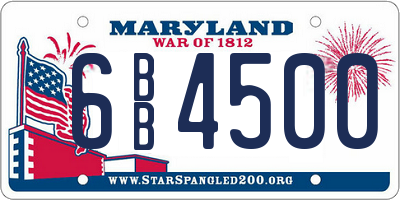 MD license plate 6BB4500
