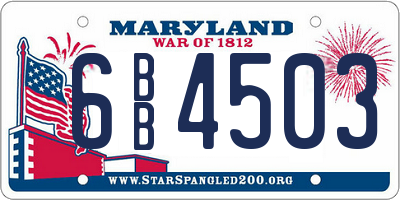MD license plate 6BB4503