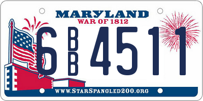 MD license plate 6BB4511